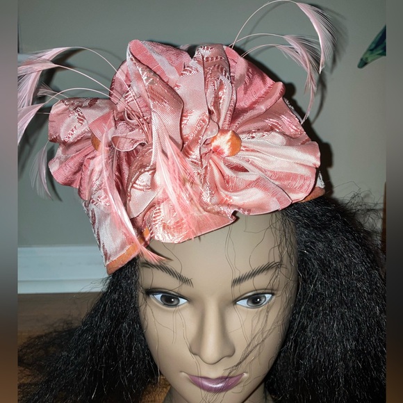 paula singleton Accessories - Paula Singleton hat pink feather Easter fascinator wedding church party holiday